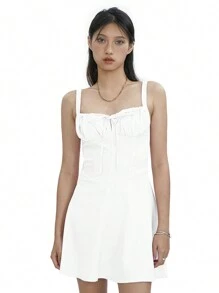 Women's Summer Corset White Mini Dress Lace Up Backless A-Line Flowy Sundress Going Out  Fashion Party Dresses  Graduation Dresses For Women - 白色 - 查看 9