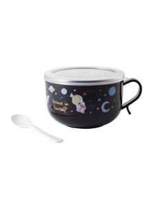 Stainless Steel Lunch Box Compact Container Food Storage Cute Lunch Box 02 - 黑色 - 查看 1