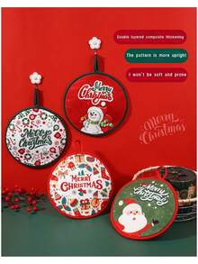 1 件圣诞手巾，适用于擦干双手、厨房清洁布、热垫、多用途、柔软优质、创意节日家居装饰，适合任何地方 - 彩色 - 查看 4