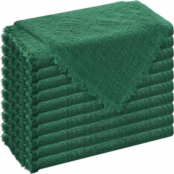 2pcs/4pcs/6pcs/10pcs Linen Napkins, Tasseled Plain Kitchen Towels, Tea Towels For Dining, Cross-Border Home Decor