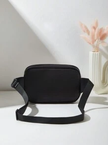 Fashionable Women's Minimalist Casual Outdoor Travel Shopping Waist Bag, Chest Bag, Butterfly Handbag, Commute Sports Small Square Bag, Camera Bag, Shoulder Bag, Clutch, Coin Purse, Phone Bag, Adjustable Strap, Scream Lady Bag, Wallet, College Style Student Valentine's Day Personalized Gift, Cosmetic Coin Purse And Pouch, Women's Coin Purse, Key Holder, Lipstick Bag - Black - View 5