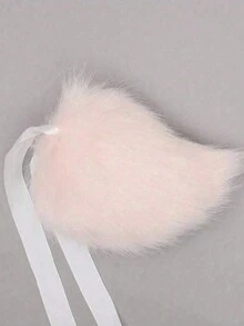1/2pcs Kawaii Rabbit Tail Plush Bag Accessories, Kawaii Rabbit Tail Plush Fursuit Tails Anime Cosplay Costume Props Fluffy Lolita Furry Bunny Tail For Party Role Play, Present Car Accessories Women Key Chain Charms Plushie,Halloween Gifts - Multicolor - View 5