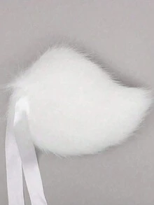 1/2pcs Kawaii Rabbit Tail Plush Bag Accessories, Kawaii Rabbit Tail Plush Fursuit Tails Anime Cosplay Costume Props Fluffy Lolita Furry Bunny Tail For Party Role Play, Present Car Accessories Women Key Chain Charms Plushie,Halloween Gifts - Multicolor - View 3