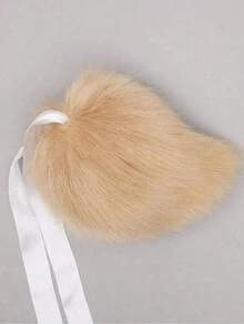 1/2pcs Kawaii Rabbit Tail Plush Bag Accessories, Kawaii Rabbit Tail Plush Fursuit Tails Anime Cosplay Costume Props Fluffy Lolita Furry Bunny Tail For Party Role Play, Present Car Accessories Women Key Chain Charms Plushie,Halloween Gifts - Multicolor - View 6