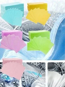 30入組洗衣紙，旅行使用洗衣紙，洗衣皂，無液洗衣片，清新香氣，適用於大學，露營，洗衣房，高效機，手洗，日常洗白，便攜式家用清潔用品 - 彩色 - 查看 3