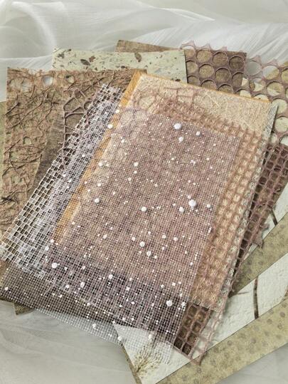 20张/包复古花卉镂空蕾丝纹理纸，适用于日记本、计划本、剪贴簿、复古DIY工艺背景