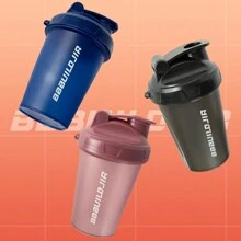 3*500ml Protein Shaker Cups With Stainless Steel Mixing Ball - Perfect For Pre-Workout, Includes Carrying Handle & Whisk Ball - Ideal Kitchen Water Bottle , Dishwasher - 黑色/藍色/粉紅色 - 查看 1