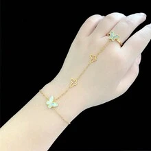 1 chiếc vòng tay hình con bướm vỏ trắng, vòng tay trang sức thời trang bằng thép không gỉ, quà tặng vòng bi trang trí - Loại bướm - Xem 8