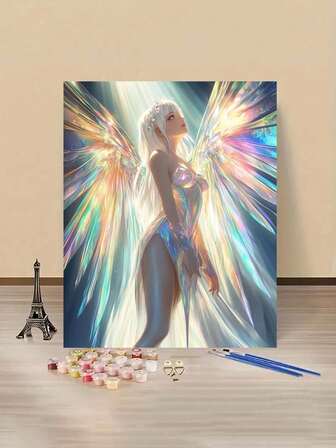 1 طقم لوحة زيتية رقمية DIY الإلهة الفضية المخصصة، بتصميم دقيق لالتقاط تفاصيلك الشخصية بالألوان، اختر واحدة لتزيين مساحتك، مقاس 40*50سم