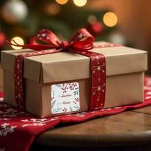 48/96/240/480 stuks aangepaste winterse botanische elegante vakantie kerstcadeau vierkante sticker, gepersonaliseerde naamstickers, gepersonaliseerde vrolijke kerstlabels vakantie cadeaulabels ontvanger/afzender stickers vakantie cadeaulabels/kerstcadeaustickers,