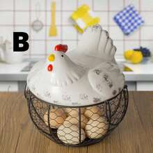 1 pièce Panier en fer tressé pour rangement des œufs, panier de rangement de cuisine en fer