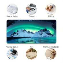 1 件风景冰山和绿色极光鼠标垫游戏鼠标垫多尺寸键盘桌垫橡胶防滑办公鼠标垫办公桌配件键盘桌垫适用于学校办公室礼物送给朋友和家人 - 多色 - 查看 6
