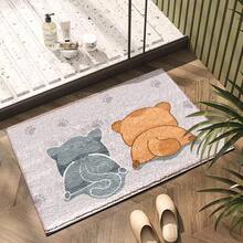 1 件舒适仿羊毛猫图案防滑地毯 - 非常适合浴室、厨房和入口 | 可机洗、吸水、防污 | 理想的家居装饰礼物 - 彩色 - 查看 1