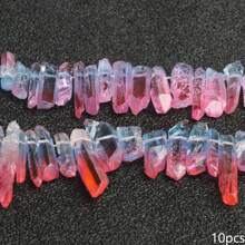 Natural Quartz Crystal Stick Spikes Points Beads 2-8cm Loose Raw Top Drilled Gemstone Beads For Jewelry Making DIY Accessories 10pcs