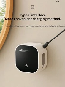 1pc Smart Automatic UV Toothbrush Sterilizer, Wall Mounted Toothbrush Holder With Automatic Sterilization, 2 Slots USB Charging Bathroom Toothbrush Sanitizer With Hot Air Drying Function, Toothbrush Sanitizing Cleaner For Family Use, Free Punching, Bathroom Accessoriesbathroom Decor Fall Decor Back To School - Multicolor - View 10