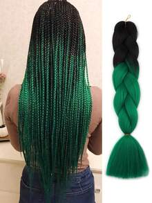 1 包大型编织发 24 英寸，适合女士和儿童日常度假和角色扮演编织佩戴蓝色白色粉色黑色橙色蓝色棕色勃艮第灰色绿色多色时尚合成头发钩针接发实用灵巧高温头发适合圣诞节、新年、狂欢节、音乐节 - 彩色 - 查看 13