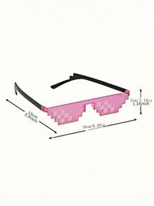 1 pezzo Occhiali composto da mosaico di pixel - Occhiali da festa divertenti in stile pixel cartoni animati per festival e accessori fotografici per feste - Accessorio innovativo e unico di estetica per decorazioni e forniture per feste - Multicolore - Visualizzare 5