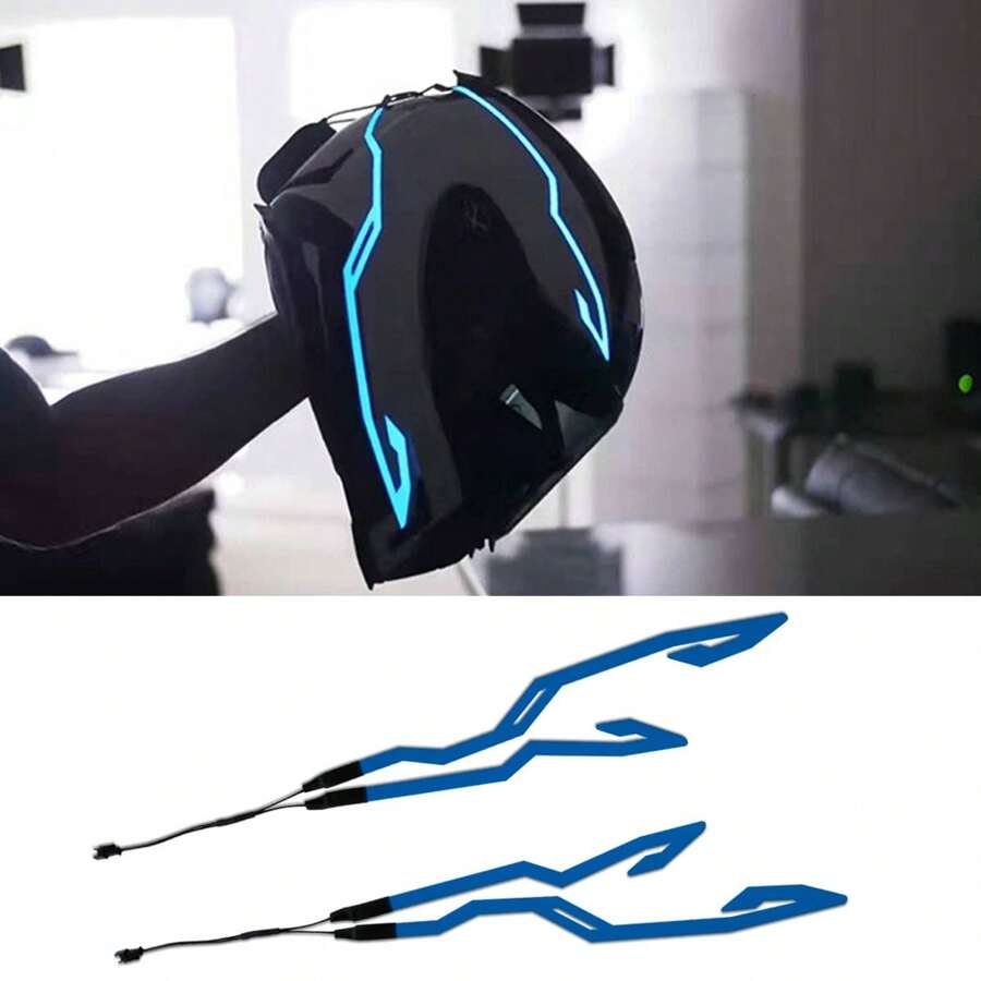 2pcs LED Helmet Light EL Light Multi Mode Motorcycle Bike Night Riding Helmet Light Bar Motorbike Helmet Accessories - Một cỡ - Xem 1