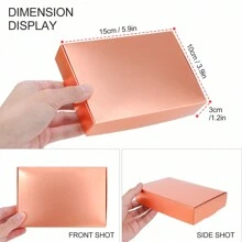 30 piezas Cajas de regalo de papel dorado rosa, cajas de cartón pequeñas, adecuadas para empaquetar chocolates, velas, jabones hechos a mano, favores, para fiestas o bodas, Día de San Valentín