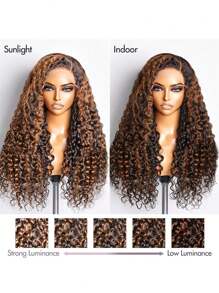 Lace Front Wigs Pre Plucked With Baby Hair 180% Density 13x4 Lace Front Wigs Water Wave 4/27 Honey Blonde Color For Women Wet And Wavy Curly