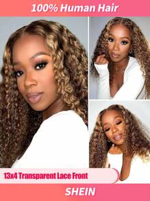 Lace Front Wigs Pre Plucked With Baby Hair 180% Density 13x4 Lace Front Wigs Water Wave 4/27 Honey Blonde Color For Women Wet And Wavy Curly