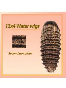 Lace Front Wigs Pre Plucked With Baby Hair 180% Density 13x4 Lace Front Wigs Water Wave 4/27 Honey Blonde Color For Women Wet And Wavy Curly