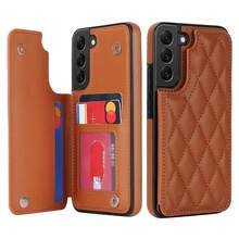 AWQUER 钱包手机壳适用于 16 15 14 Plus 13 12 11 Pro Max 8 7 Plus SE 5G 2020 2022 带信用卡插槽支架，PU 皮革手机壳适用于 Galaxy S24 S23 S22 S21 S20 FE Note 20 Ultra 10 Plus A55 A35 A25 A15 A54 A14 A73 A53 A13 A72 A52 A22 A12 A71 A51 A70 A50 S 4G 5G 支架防震带 RFID 屏蔽手机袋保护套 - 棕色 - 查看 37