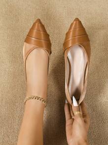 Women's Fashion Versatile Comfortable Flat Slip On Pointed Toe Shoes, Suitable For Dresses, All Seasons - Orange - View 3