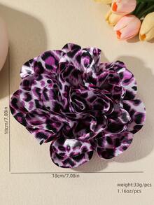 1 chiếc trâm cài áo hoa hồng họa tiết báo hoa cổ điển thủ công, kẹp ghim áo len/áo khoác độc đáo dành cho phụ nữ, phụ kiện đội đầu thời trang đa năng cho trang phục hàng ngày/váy dài - Nhiều màu sắc có sẵn - Màu tím - Xem 3