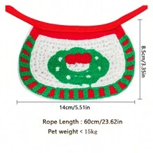 圣诞节狗和猫宠物圣诞树帽子、围兜、围巾、泰迪熊/斗牛犬秋冬服装 - 彩色 - 查看 2