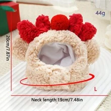 圣诞节狗和猫宠物圣诞树帽子、围兜、围巾、泰迪熊/斗牛犬秋冬服装 - 彩色 - 查看 12