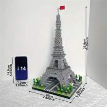 3585 件巴黎埃菲尔铁塔积木套装 - 使用益智玩具探索世界建筑，非常适合生日礼物和家居装饰