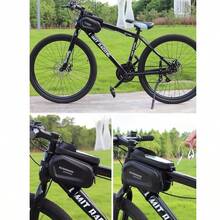 Hộp đựng đồ xe đạp chống thấm nước, Túi đựng đồ đạp xe di động 3 trong 1, Túi đựng đồ xe đạp vỏ cứng EVA chống thấm nước màn hình cảm ứng, Túi đựng đồ ống trên xe đạp leo núi, Túi đựng điện thoại di động cho xe đạp, Thiết bị đạp xe ngoài trời - đen - Xem 3