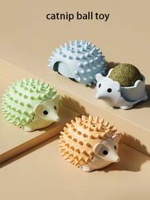 1pc Original New Cat Toy Hedgehog Scratcher Teeth Grinding Licking Fun Catnip Ball Cat Toy
