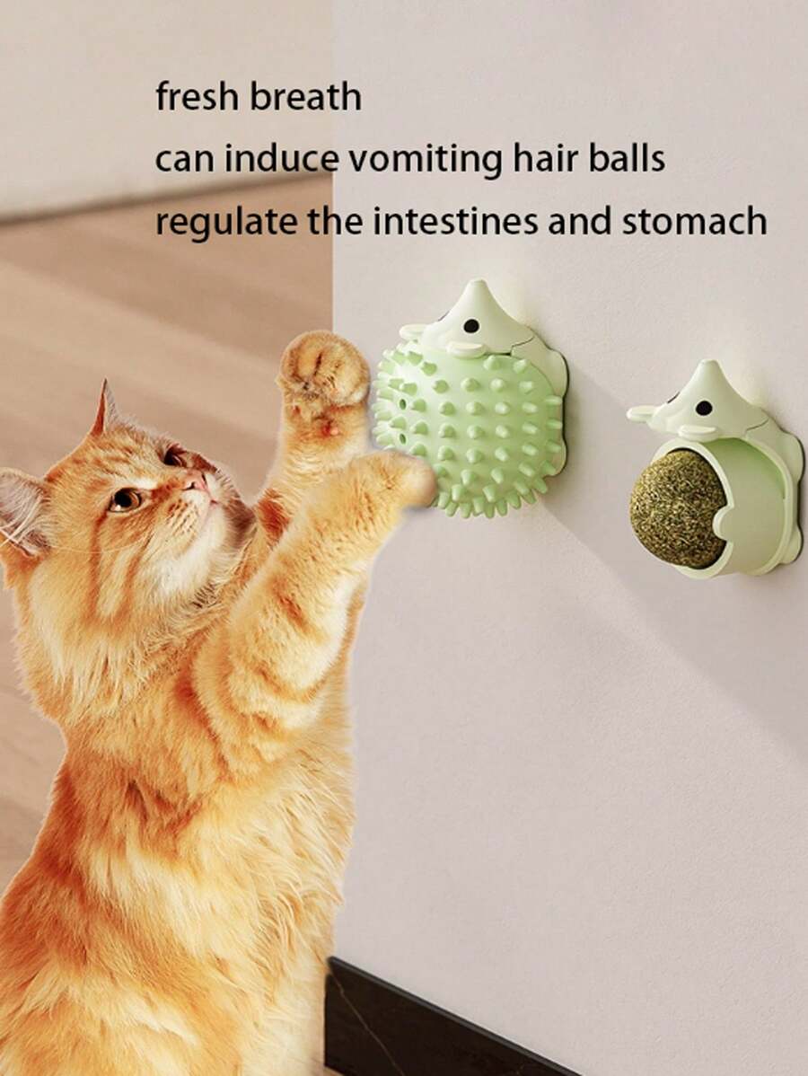 1pc Original New Cat Toy Hedgehog Scratcher Teeth Grinding Licking Fun Catnip Ball Cat Toy