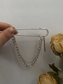 Ghim cài áo xích thời trang, Phụ kiện trang trí kim loại thời trang đường phố, Phụ kiện quần áo Unisex, Vừa vặn với vòng eo, Thích hợp làm quà tặng Giáng sinh, Năm mới, Ngày lễ tình nhân - Nhiều màu - Xem 7