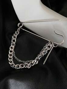 Ghim cài áo xích thời trang, Phụ kiện trang trí kim loại thời trang đường phố, Phụ kiện quần áo Unisex, Vừa vặn với vòng eo, Thích hợp làm quà tặng Giáng sinh, Năm mới, Ngày lễ tình nhân - Nhiều màu - Xem 9