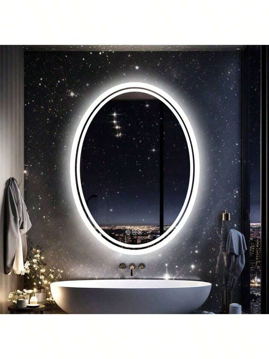 Bathroom Mirror LED Light AntiFog Makeup Mirror Illuminated Wall Touch