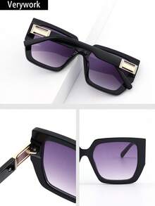 Verywork 1 chiếc Kính thời trang nữ phong cách đường phố hình học chất lượng cao Thiết kế thương hiệu đi kèm với hộp đựng và khăn lau là lựa chọn lý tưởng làm quà tặng Phụ kiện lễ hội âm nhạc đường phố Kính thời trang cho phụ nữ Kính râm cho phụ nữ Phụ kiện bãi biển Cổ điển Y2k - Nhiều màu - Xem 10