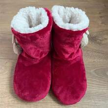 Fluffy Slippers Christmas Winter Floor Shoes Indoor Home Fur Plush Anti Skid Non Slip Soft Warm Female Boots 2024 New - 象牙 - 查看 6