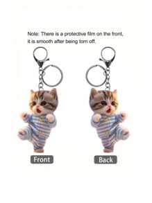 1pc Casual Cute Cat Pattern Keychain, 2D Acrylic Design Decor, Adorable Style For Women, Charming Accessory, Backpack Pendant, Car Hanging Ornament Car Accessories Bag Charm School Letter Goth Y2k Christmas Gift Ideas Bag Accessories Lanyards With Id Holder Car Accessories Bag Charms