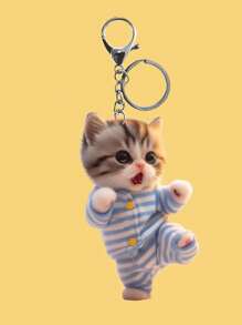 1pc Casual Cute Cat Pattern Keychain, 2D Acrylic Design Decor, Adorable Style For Women, Charming Accessory, Backpack Pendant, Car Hanging Ornament Car Accessories Bag Charm School Letter Goth Y2k Christmas Gift Ideas Bag Accessories Lanyards With Id Holder Car Accessories Bag Charms