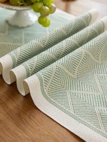 1 件桌旗，防水材料，带流苏，适用于家庭桌面装饰、婚礼、餐厅、客厅 - 冰島綠 - 查看 7