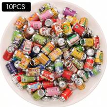 10/20/30pcs 3D Simulation Drink Can Bottle DIY Accessories Miniature Fake Food Handicraft Decor Charms, Random Style Assorted Resin Soda Can Bottle Craft Supplies