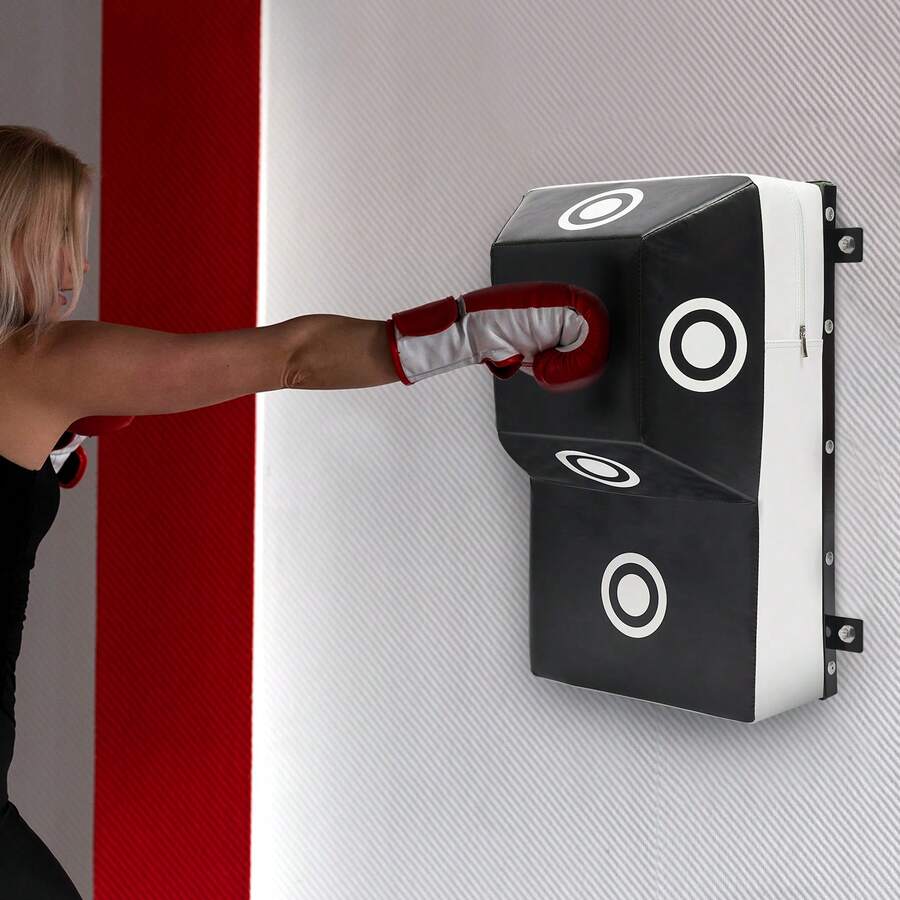 LOYALHEARTDY Wall Mount Uppercut BoxingTraining Punching Target, MMA Training Punching, With Marking Points Punching Target - Black +White - View 1