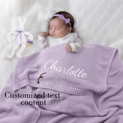 Manta bordada con nombre personalizado, manta de bebé personalizada, manta de bebé con nombre tejido a mano, manta para cochecito, regalo de baby shower, cálida, cómoda y lavable, regalo único y personalizado, ideal para él, multifuncional, exquisito, elegante, único, para el Día de San Valentín, para bodas, para inauguración de casa