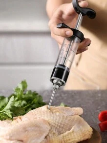 1pc/3pcs/4pcs Marinade Injector, Turkey Brining Syringe, Meat Tenderizer For Steak, Roast, BBQ Sauce And Injection - Multicolor - View 12