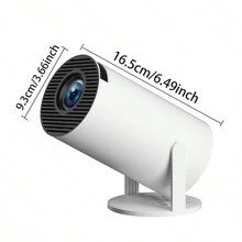 迷你 Wifi 6 无线蓝牙 5.0 投影仪，Android 11.0 操作系统，自动梯形校正，180° 旋转便携式户外投影仪，130 英寸显示屏，兼容智能手机/PC/笔记本电脑，4K 家庭影院投影仪 - 查看 3