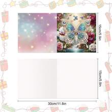 Bộ 8 thiệp chúc mừng nghệ thuật tranh kim cương Thiệp chúc mừng nghệ thuật tranh kim cương Thiệp chúc mừng nghệ thuật tranh kim cương hình dạng đặc biệt Thủ công mỹ nghệ cho Giáng sinh Sinh nhật Lễ Tạ ơn Ngày lễ Chúc mừng (Chủ đề hoa và bướm 30x15cm) - Bươm bướm - Xem 2