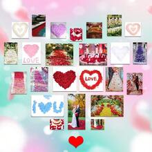 100/1000 片丝绸玫瑰花瓣，红玫瑰花瓣装饰，假玫瑰花瓣玫瑰人造花瓣适用于婚礼、情人节、浪漫之夜、生日、求婚周年纪念花卉装饰 - 紅色 - 查看 7